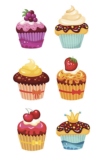手绘插画卡通奶油甜点蛋糕食物素材免抠元素