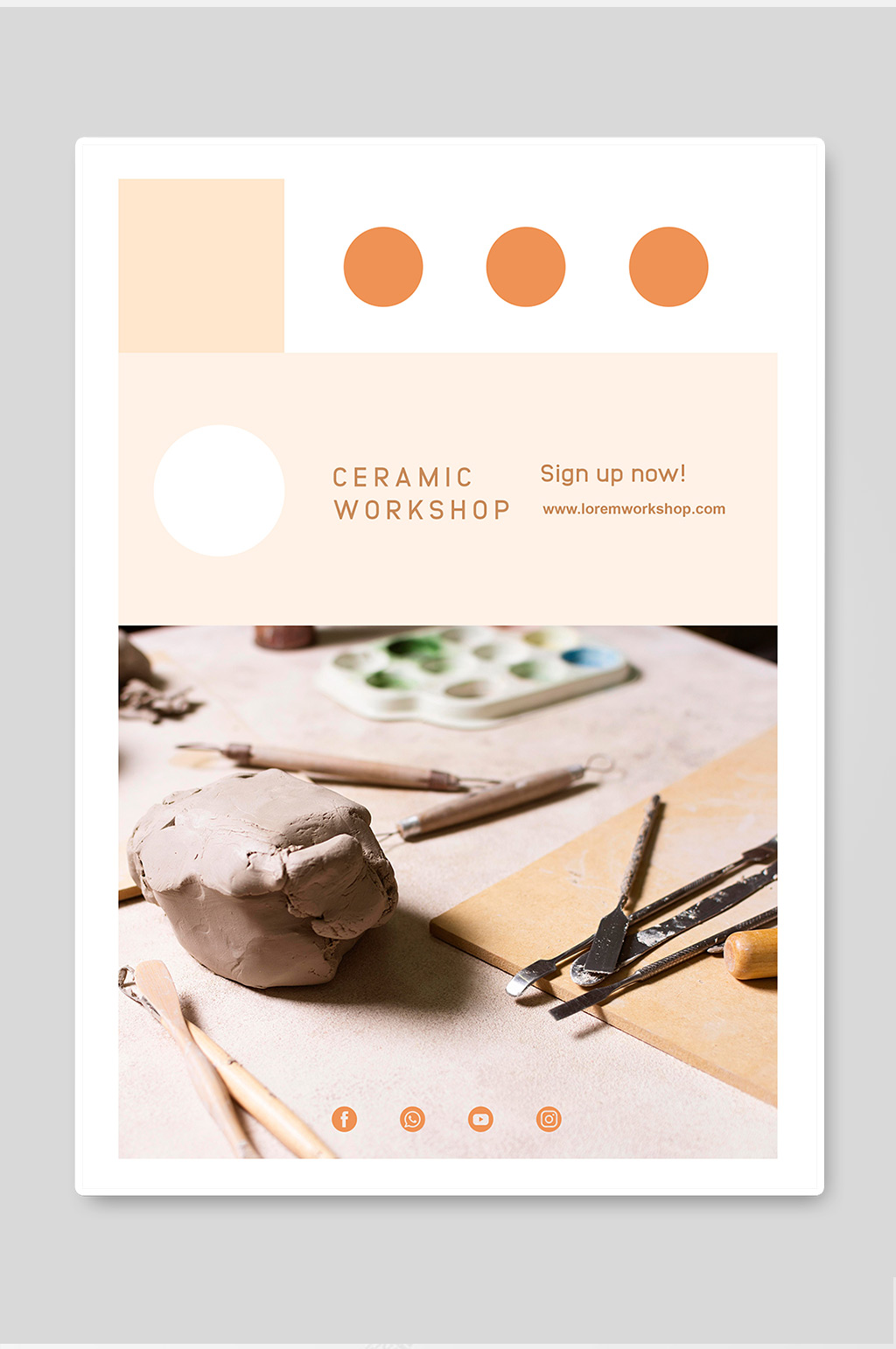 简约大气高级清新陶艺手工工作室海报模板下载-编号1299245-众图网