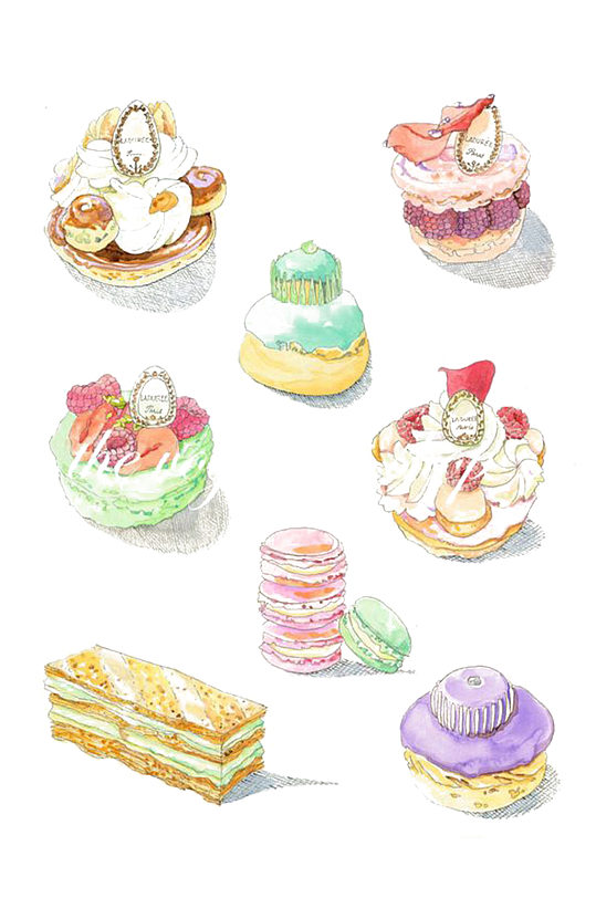 手绘插画卡通奶油蛋糕甜点食物素材矢量