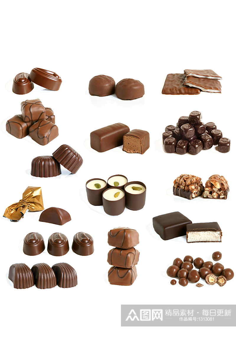 卡通食物巧克力零食巧克力豆美食免抠元素素材