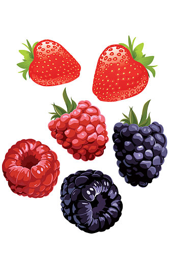 新鲜的香甜健康有机莓果果肉果蔬元素免抠