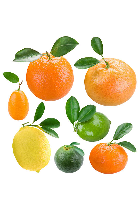 新鲜的香甜元素橘子橙子果肉水果蔬菜免抠
