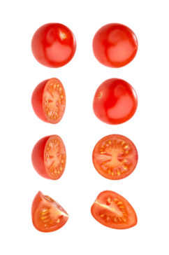 新鲜的蔬菜元素小番茄切开水果蔬菜免抠