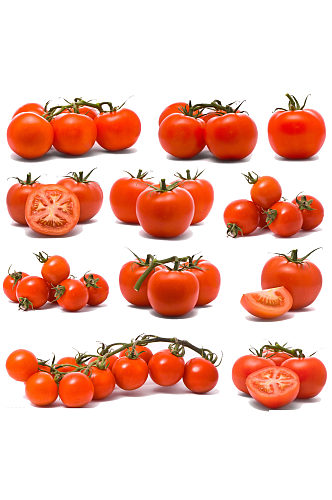 新鲜的蔬菜绿色西红柿水果蔬菜免抠元素