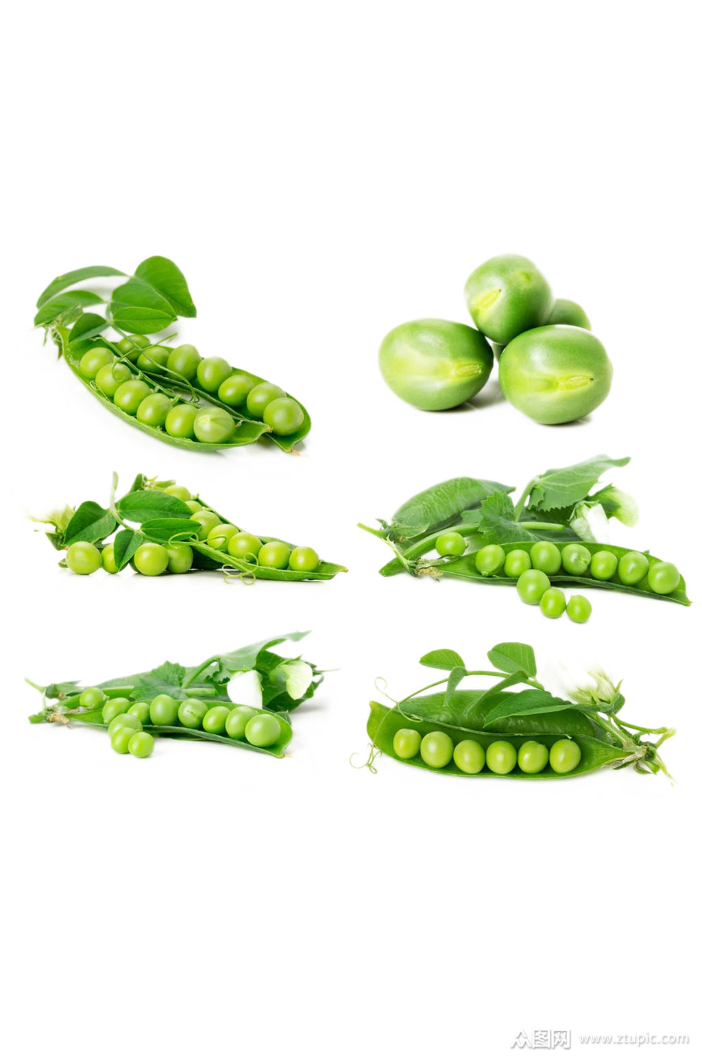 新鲜的蔬菜元素绿色豌豆水果蔬菜免抠素材