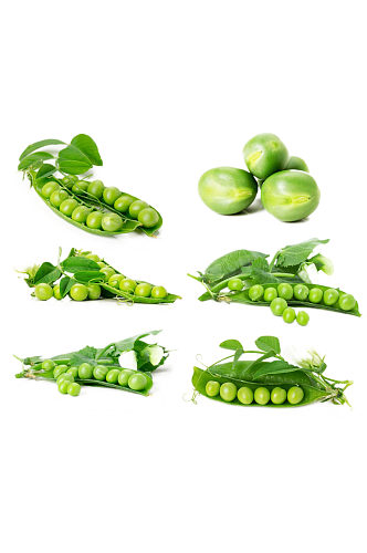 新鲜的蔬菜元素绿色豌豆水果蔬菜免抠