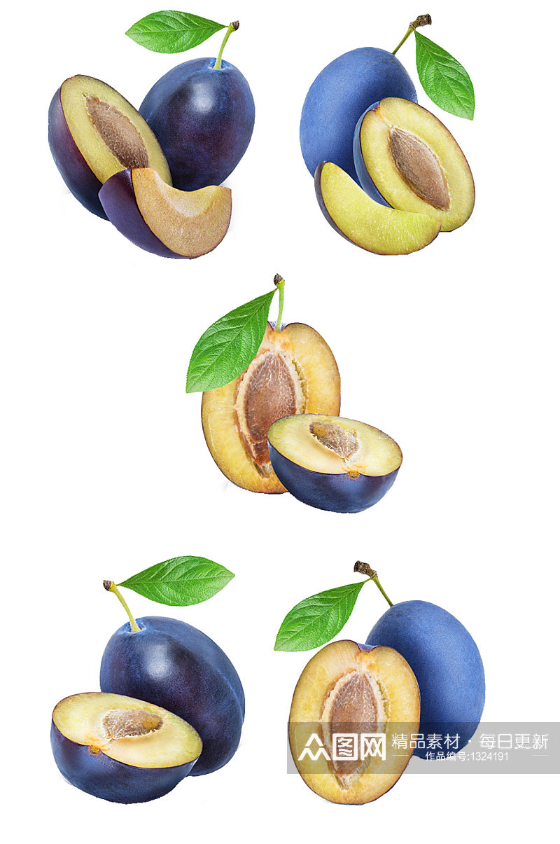 水果中的西梅多角度免抠元素素材