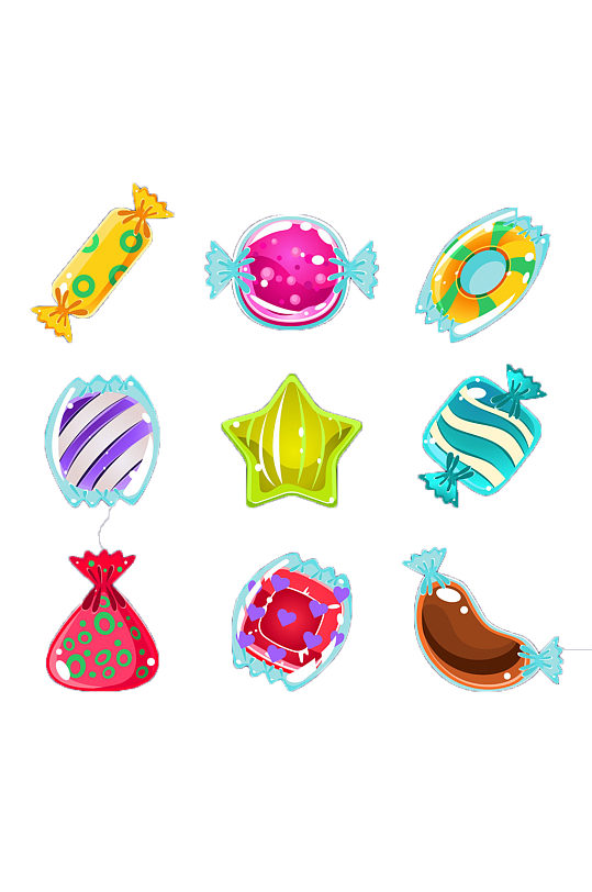 手绘插画卡通糖果奶糖甜点食物素材免抠元素