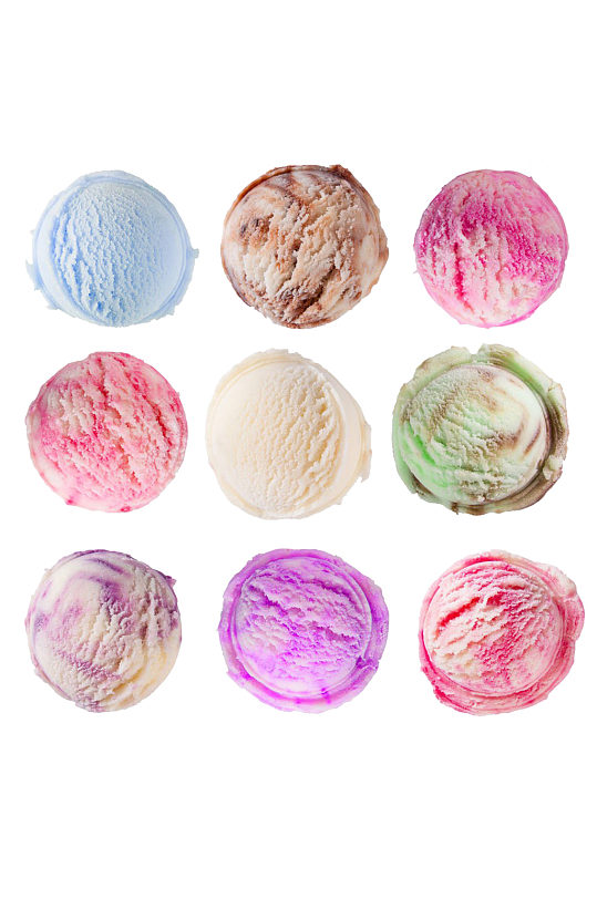 各种口味冰淇淋球甜点素材免抠元素