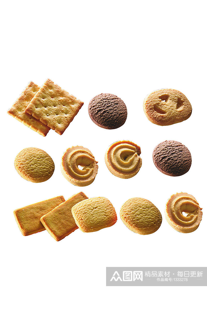 多款黄油曲奇饼干甜点食物素材免抠元素素材