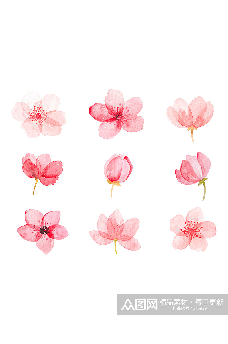 春天手绘粉色桃花免抠元素桃花节素材素材
