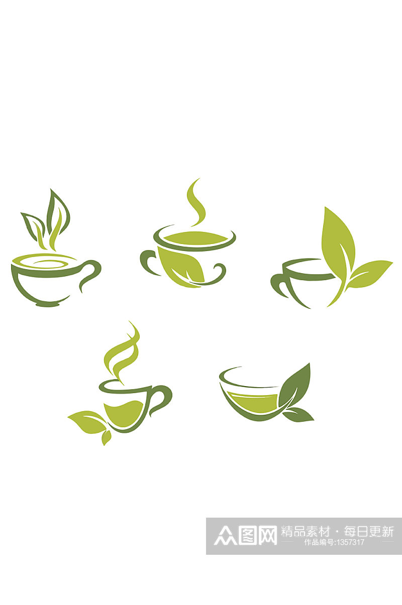 绿茶icon矢量图标素材元素免抠元素素材