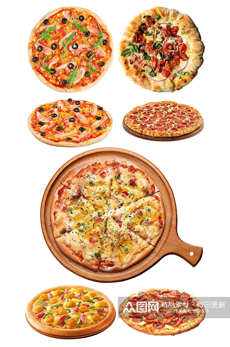 披萨快餐美食食物高清装饰免抠元素素材