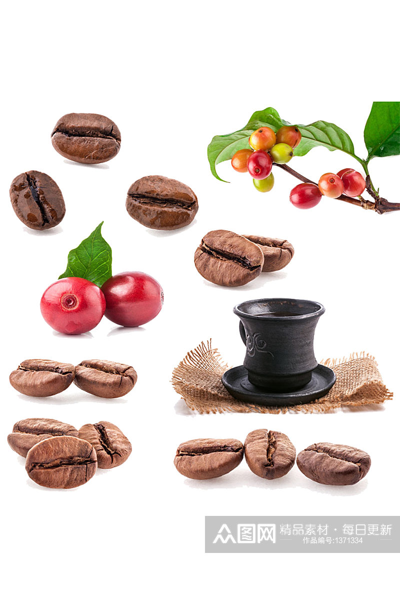 咖啡豆咖啡杯子素材图片免抠元素素材