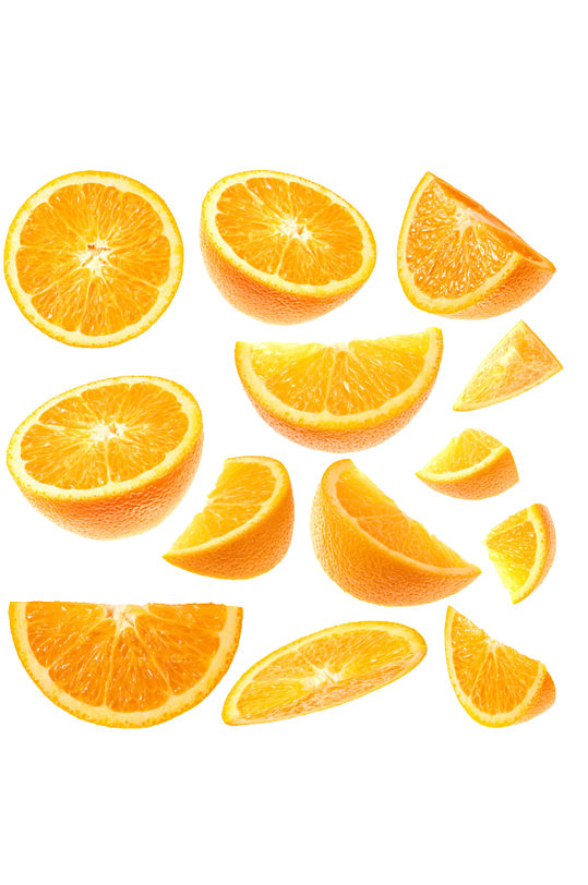 多角度新鲜切开水果橙子装饰免抠元素