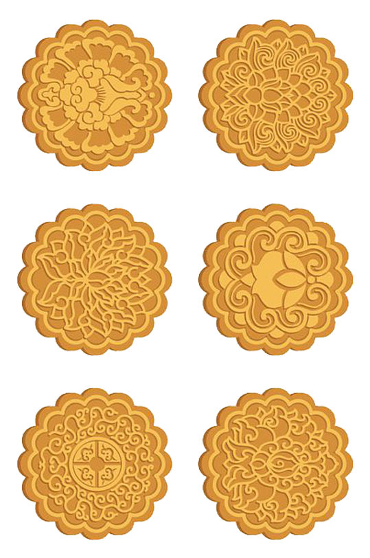 饼干花纹纹理美食月饼中秋节免抠元素