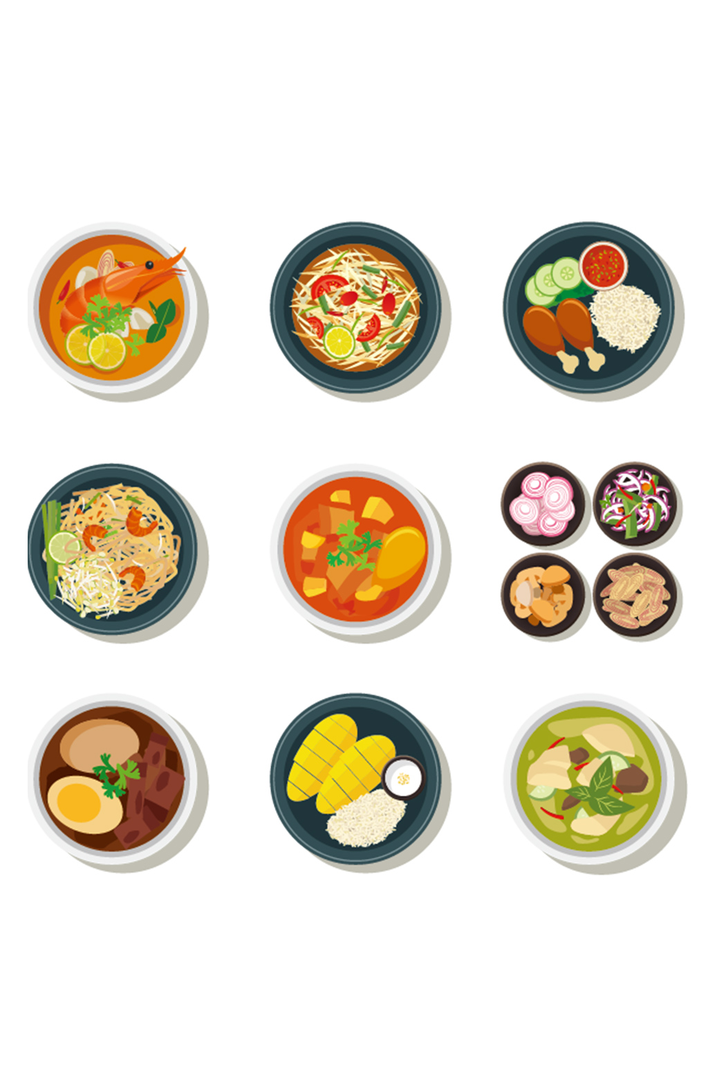 盘子里的美食手绘图免抠元素素材