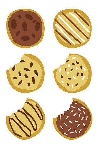 手绘卡通甜品零食饼干图免抠元素