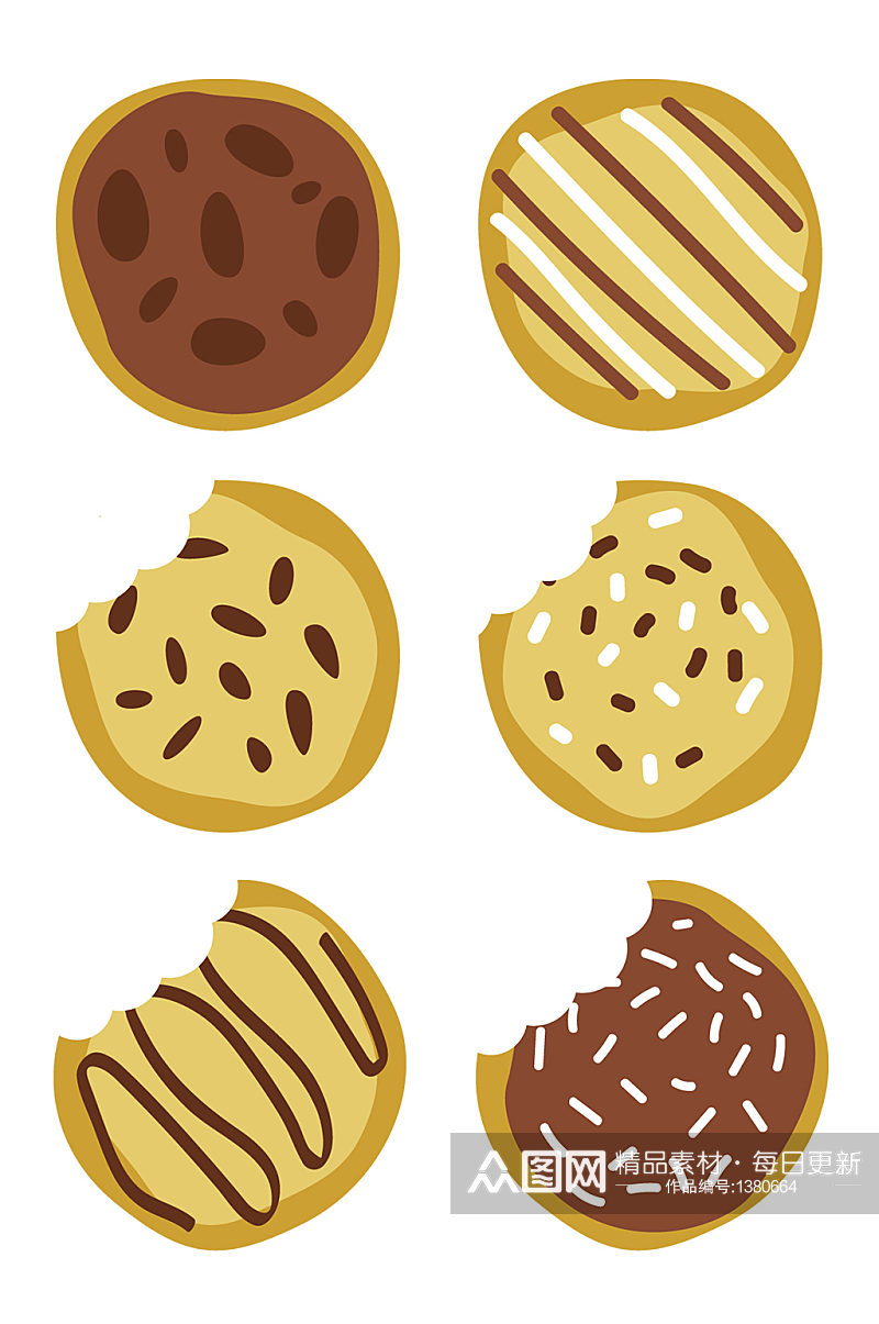 手绘卡通甜品零食饼干图免抠元素素材