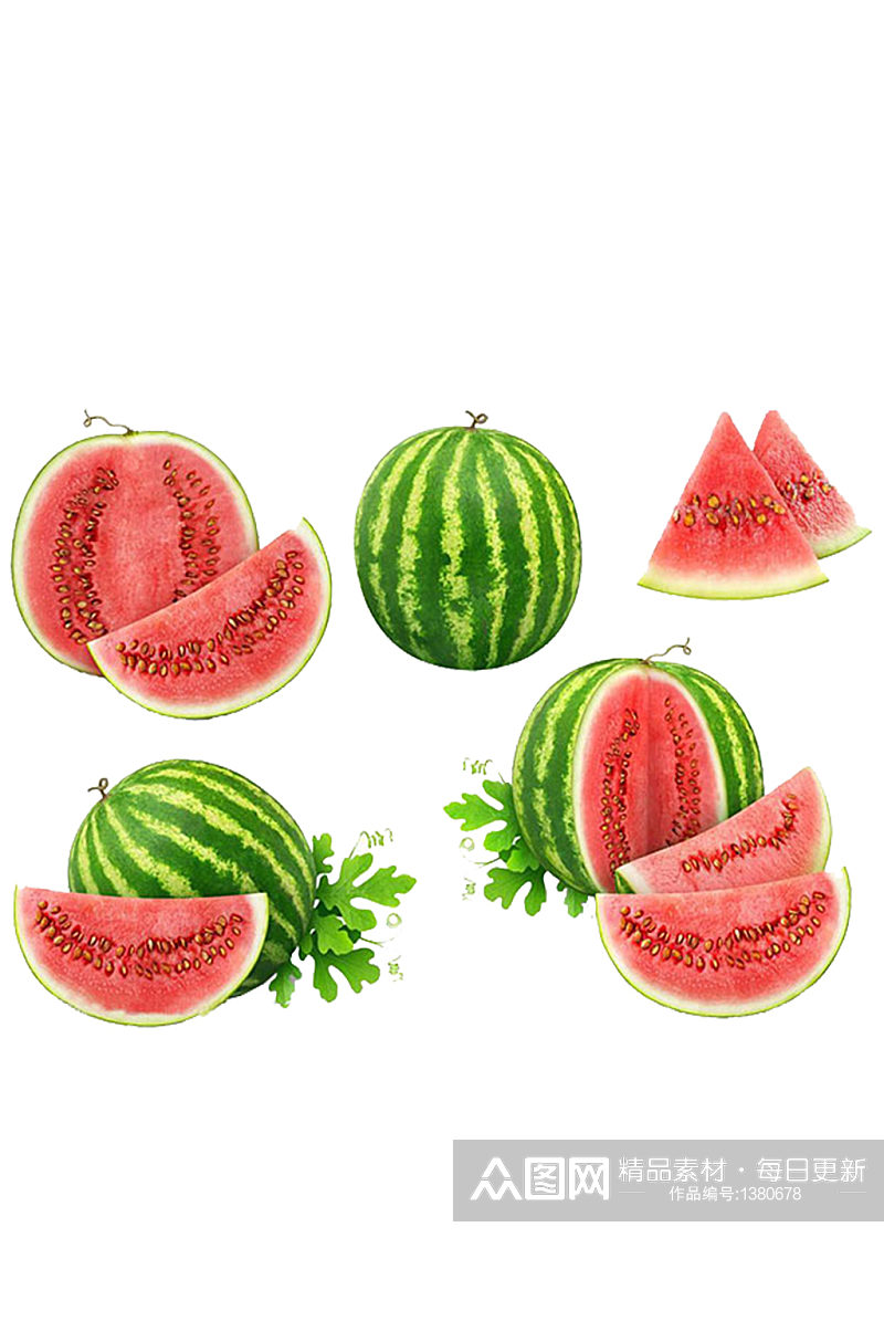各种手绘西瓜水果的夏天免抠元素素材