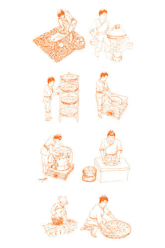 手绘画插画人物做食物免抠元素