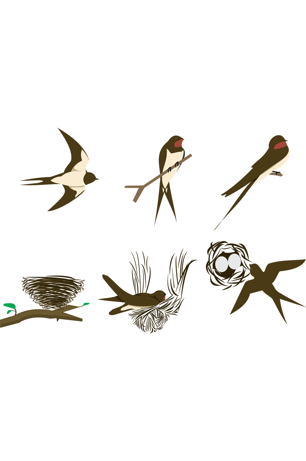 燕子筑巢 卡通图片