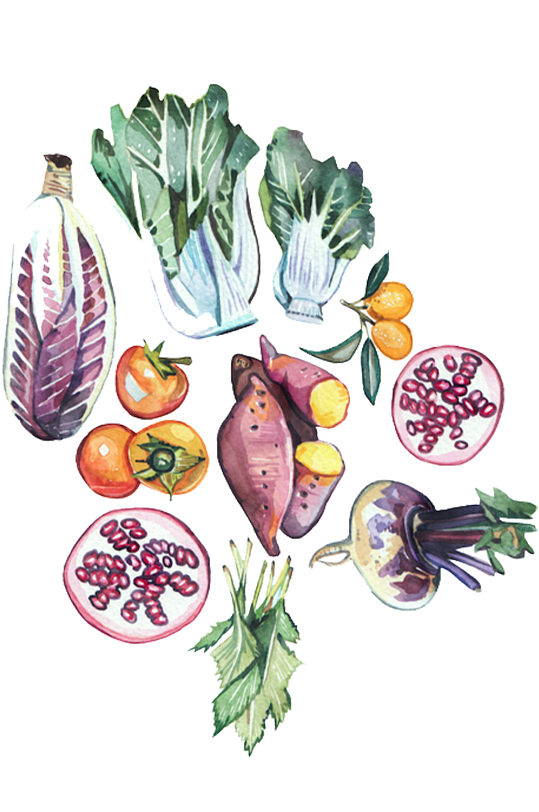 手绘水彩蔬菜水果装饰免抠元素