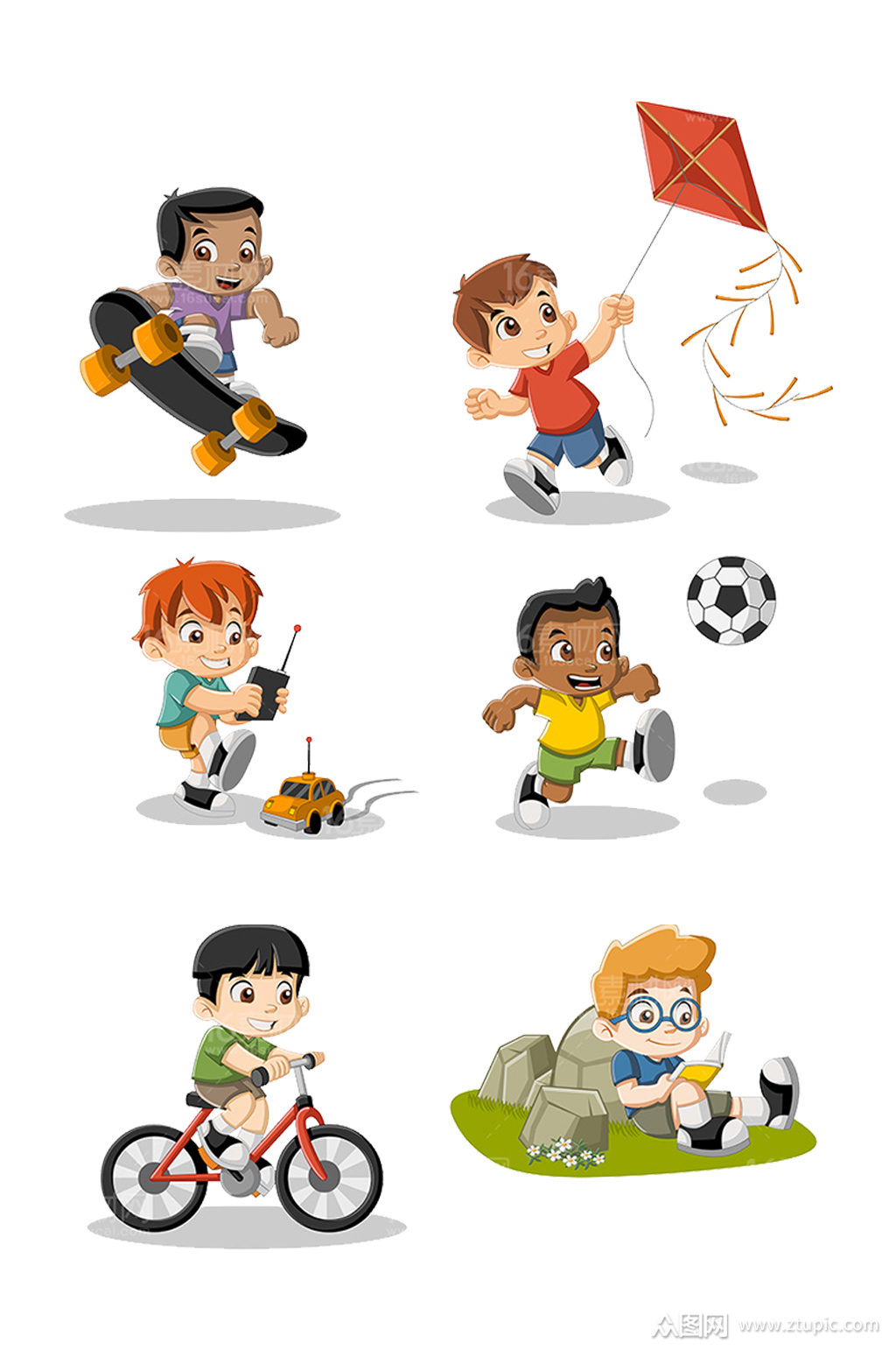 可爱的卡通儿童人物免抠元素素材