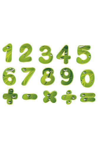 矢量图创意绿色数字合集免抠元素