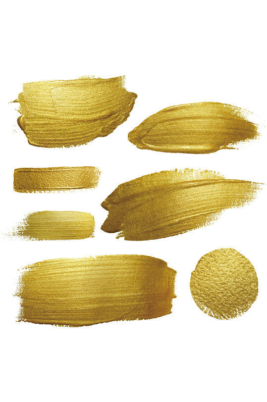 矢量图水彩金色油漆装饰金箔免抠元素