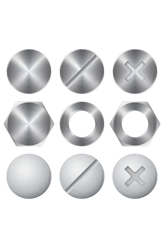 各种形状图钉螺丝免抠元素