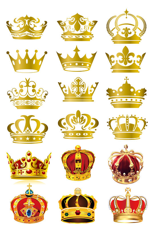 金色皇冠品质图标免抠元素