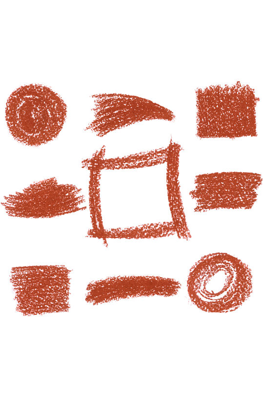 暗红色彩铅笔刷粉笔材质免抠元素