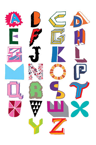二十四创意字母符号涂鸦手绘免抠元素