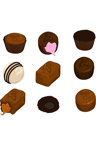 手绘插画巧克力卡通美食甜品甜点免抠元素