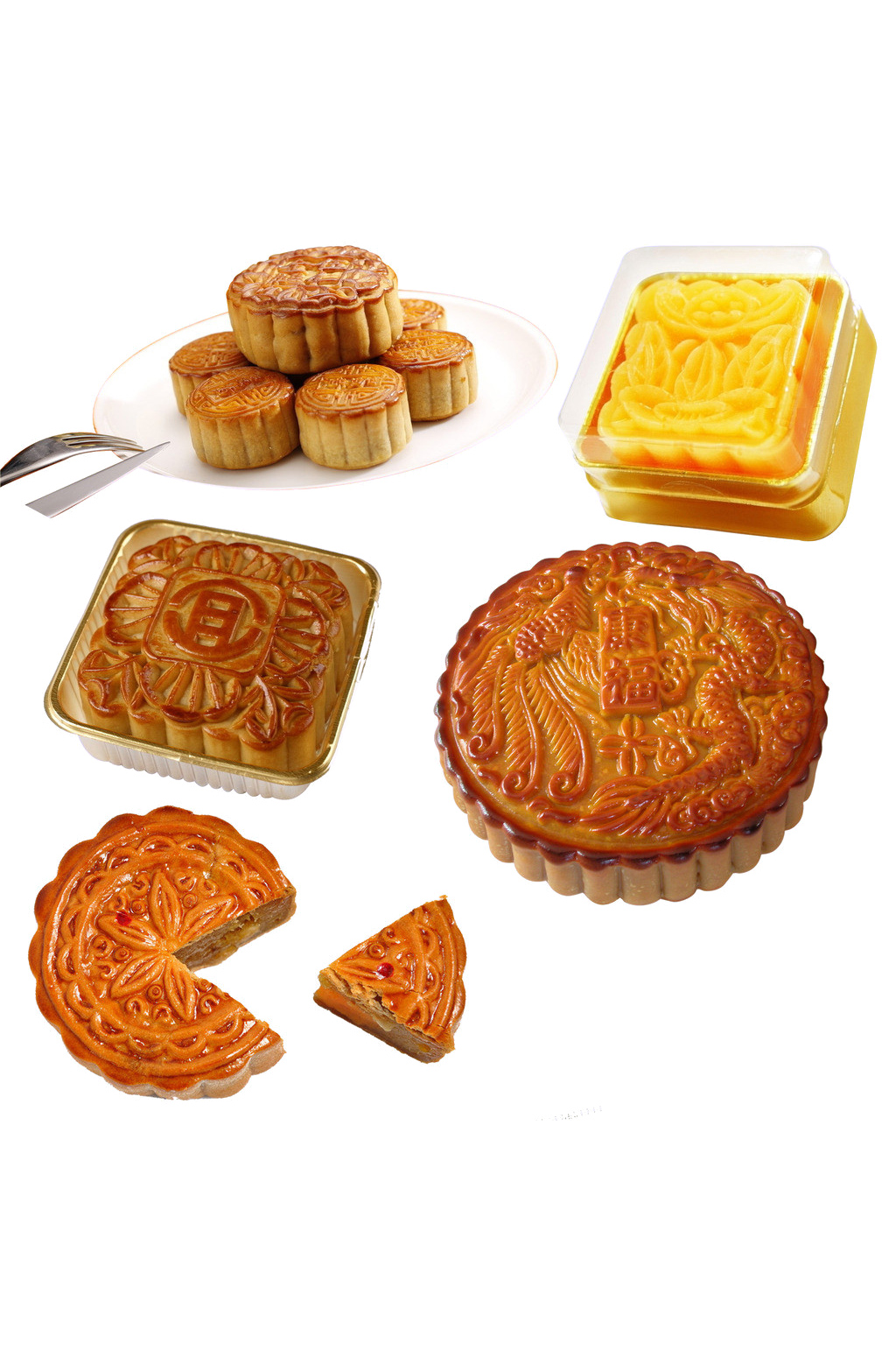 3d月饼豆沙多款中秋节素材免抠元素素材