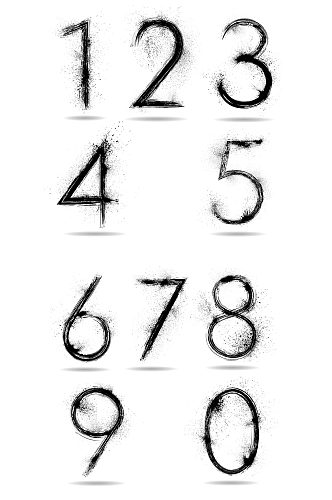 创意黑白阿拉伯艺术数字符号免抠元素