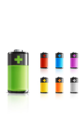 彩色电池充电电源免抠元素