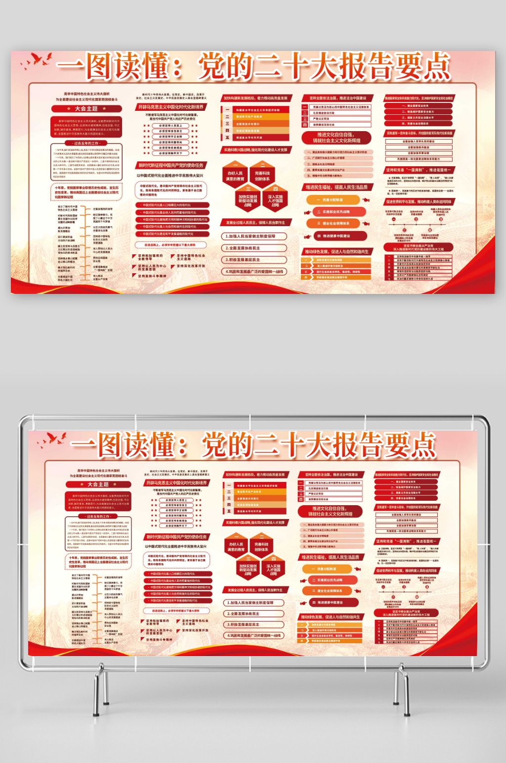 二十大报告预览一览图素材