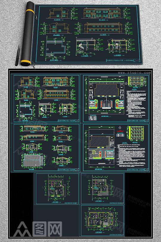 别墅建筑设计施工图-众图网