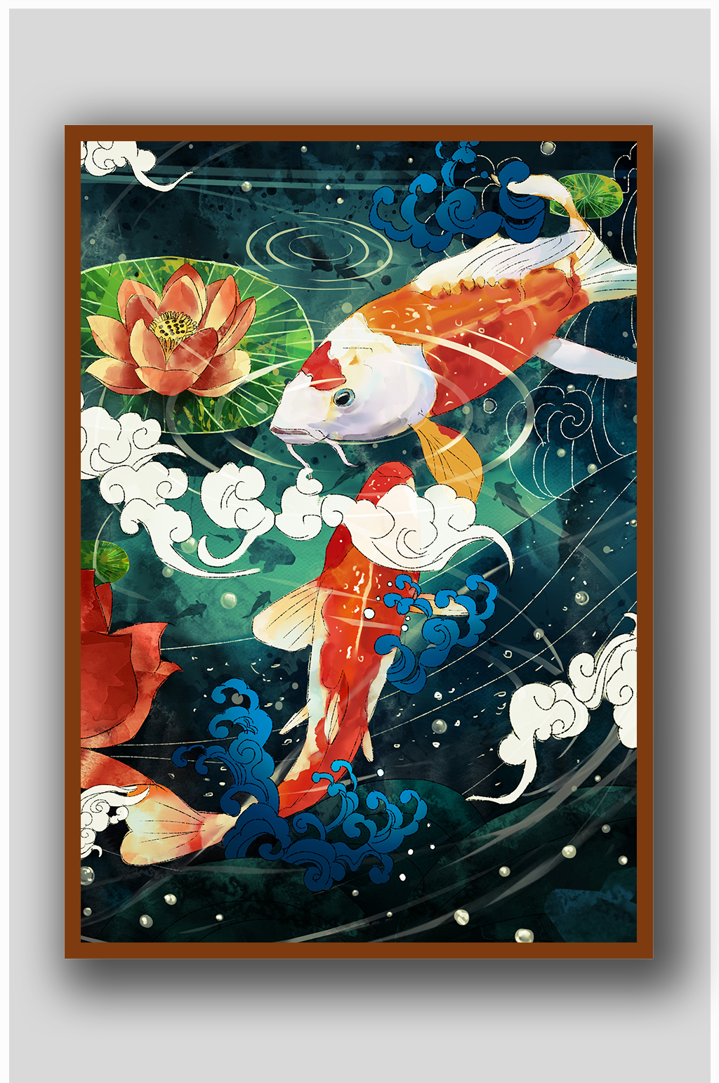 锦鲤插画素材背景