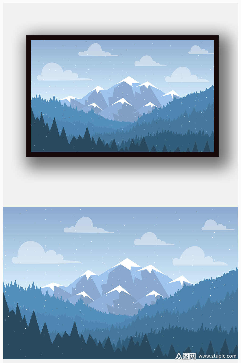 矢量插画自然风景素材素材