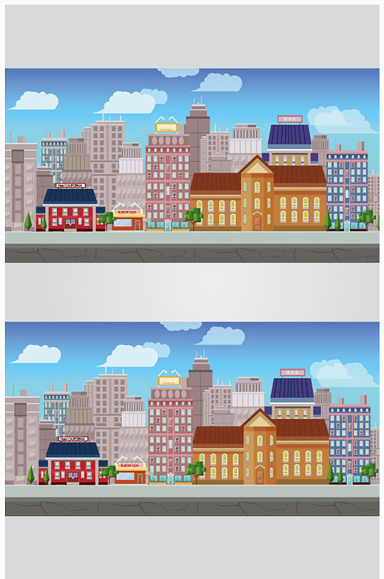 矢量插画城市背景素材