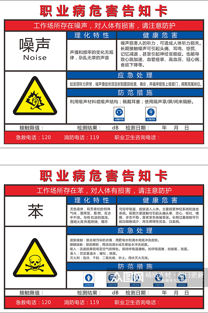 职业病危害告知卡素材