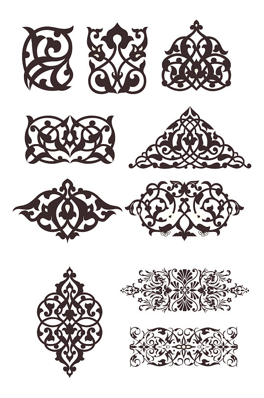 中国风红色花边设计素材立即下载欧式文本装饰花纹黑白蕾丝花纹分割线