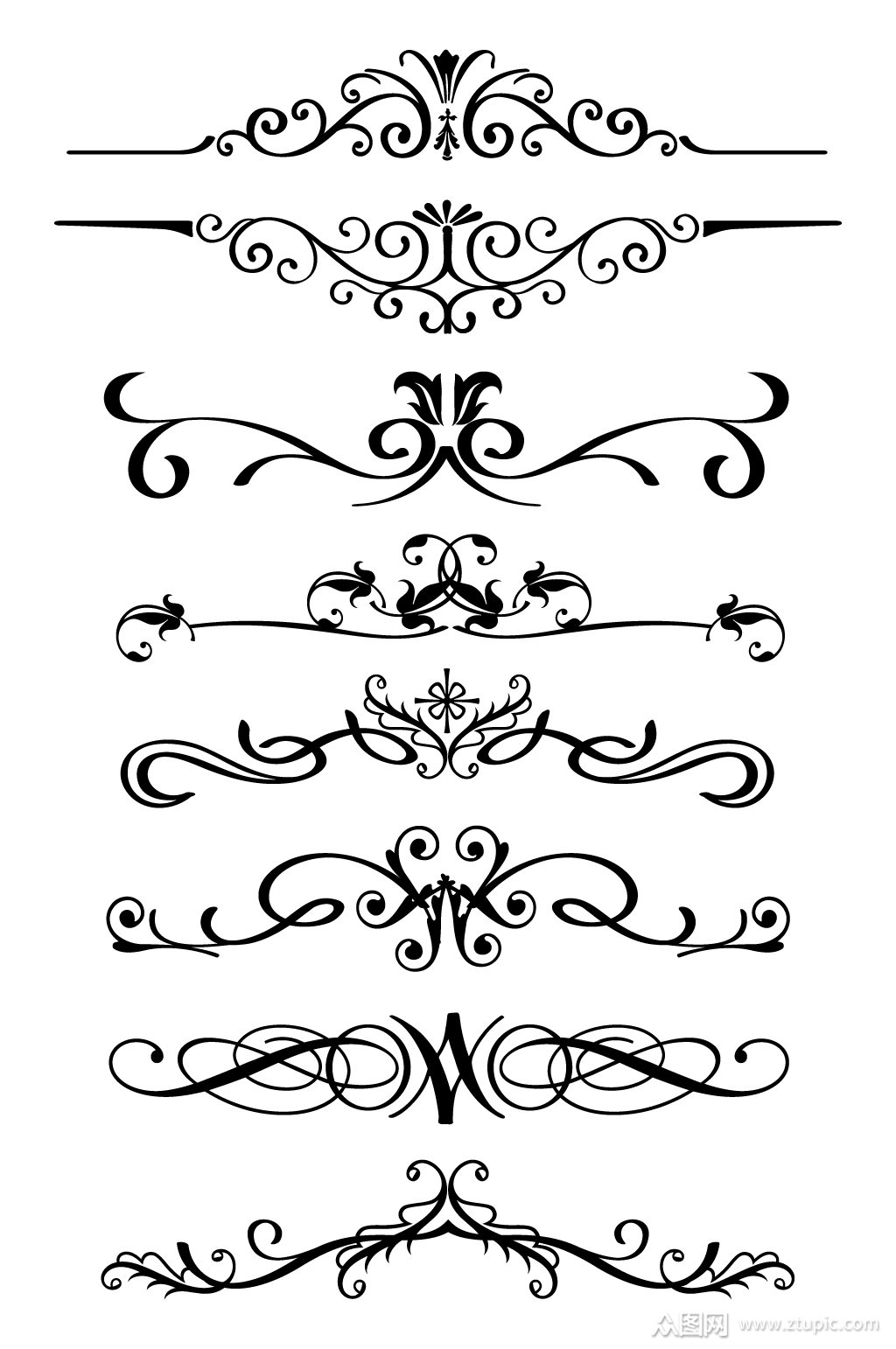 古典花纹分割线样式模板下载-编号291152-众图网