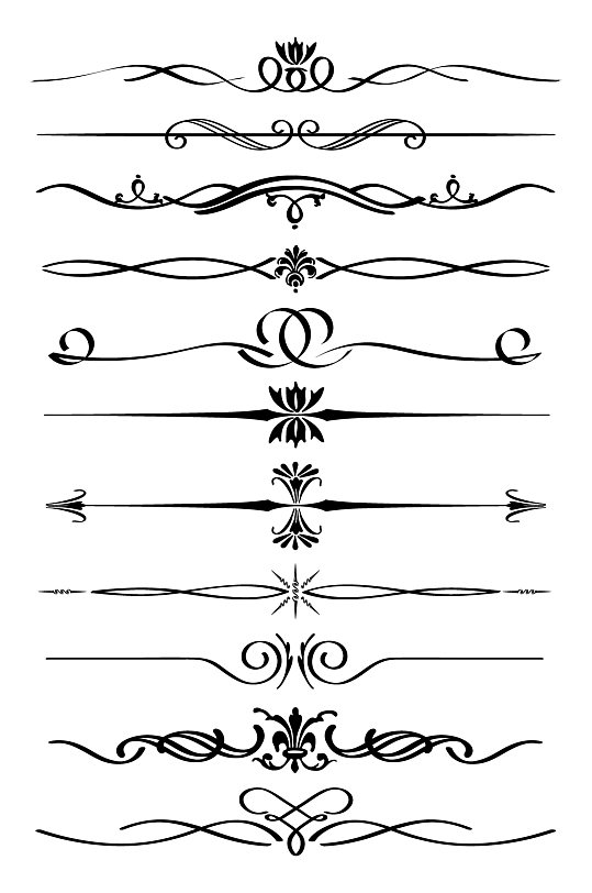 手绘线形花纹分割线-众图网