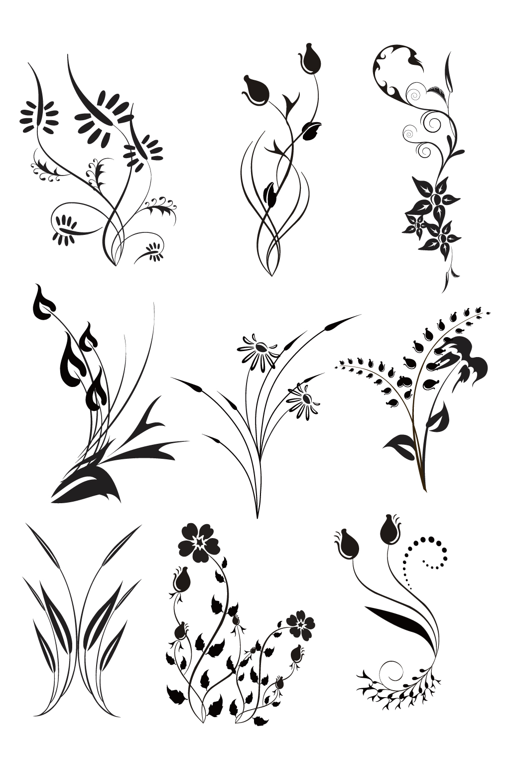 植物单独纹样花卉图片