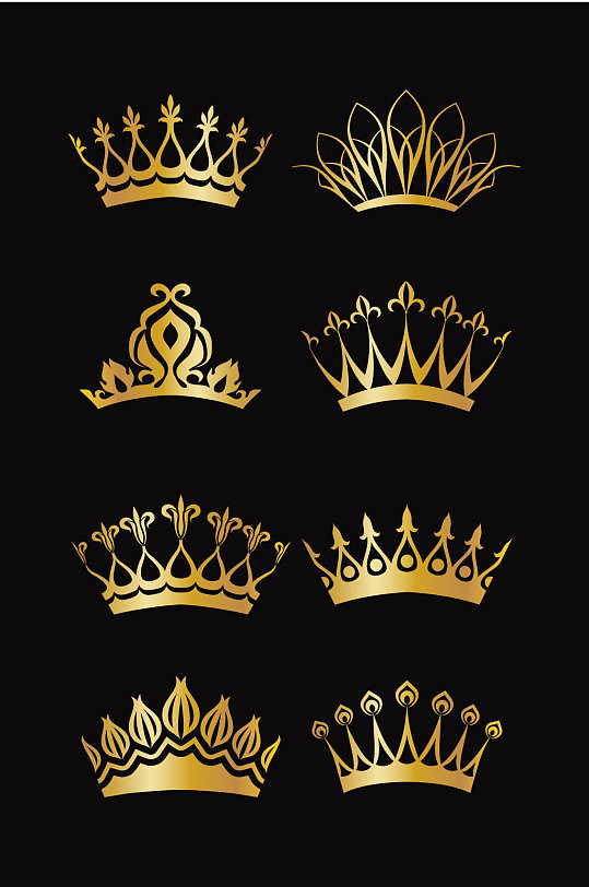 皇冠黄色欧式花纹