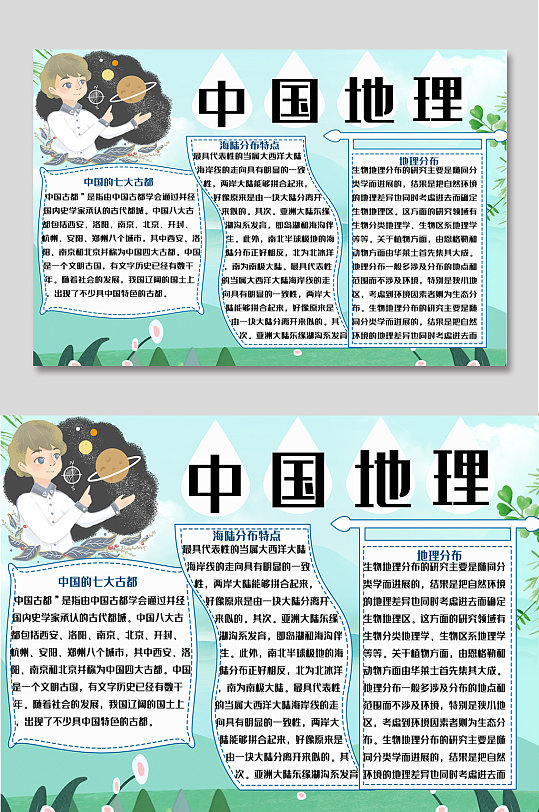 中国地理手抄报模板-众图网